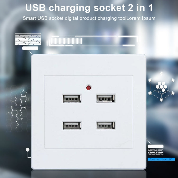 5V 3.1A 4 Ports USB Wall Charger Adapter Dock Station Socket Power Panel, 36V input, 4 Ports USB 2.0 - HoMEdemic™ 
