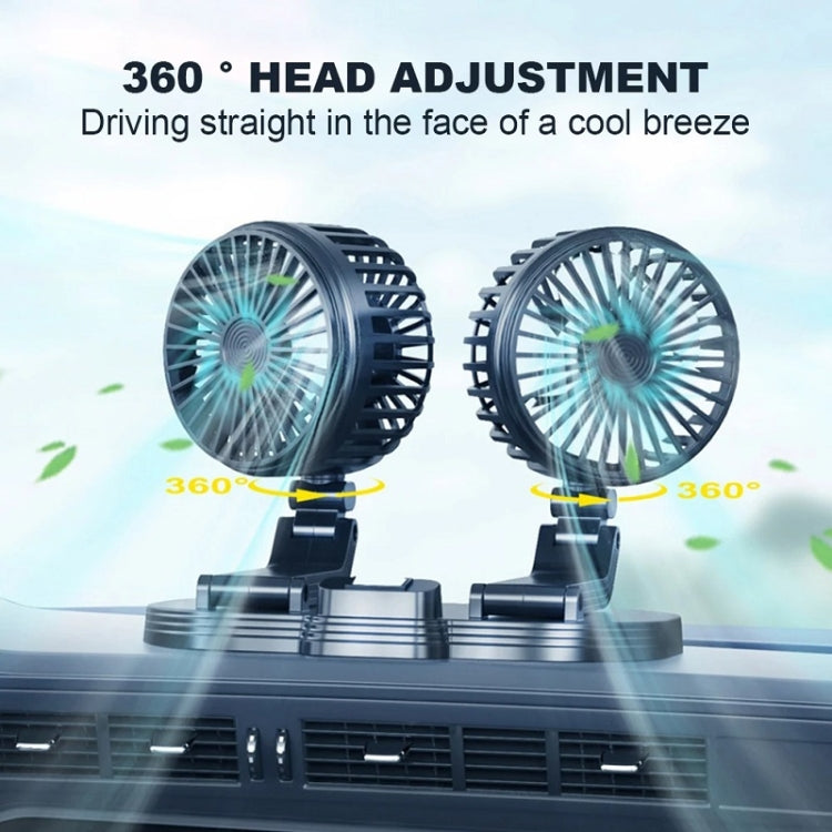 5V USB Port Car Dual-head Fan Circulation Fan(Black) - HoMEdemic™ 