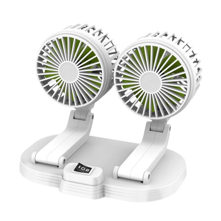 5V USB Port Car Dual-head Fan Circulation Fan(White) - HoMEdemic™ 