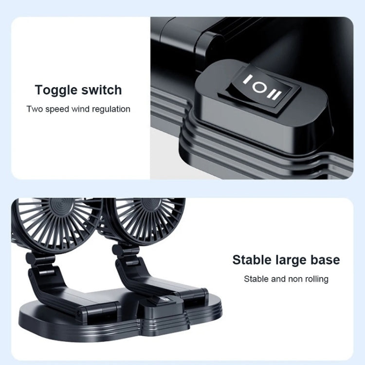 5V USB Port Car Dual-head Fan Circulation Fan(White) - HoMEdemic™ 