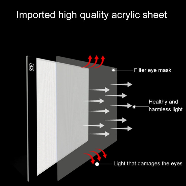 5W 5V LED Three Level of Brightness Dimmable A4 Acrylic Copy Boards Anime Sketch Drawing Sketchpad - HoMEdemic™ 
