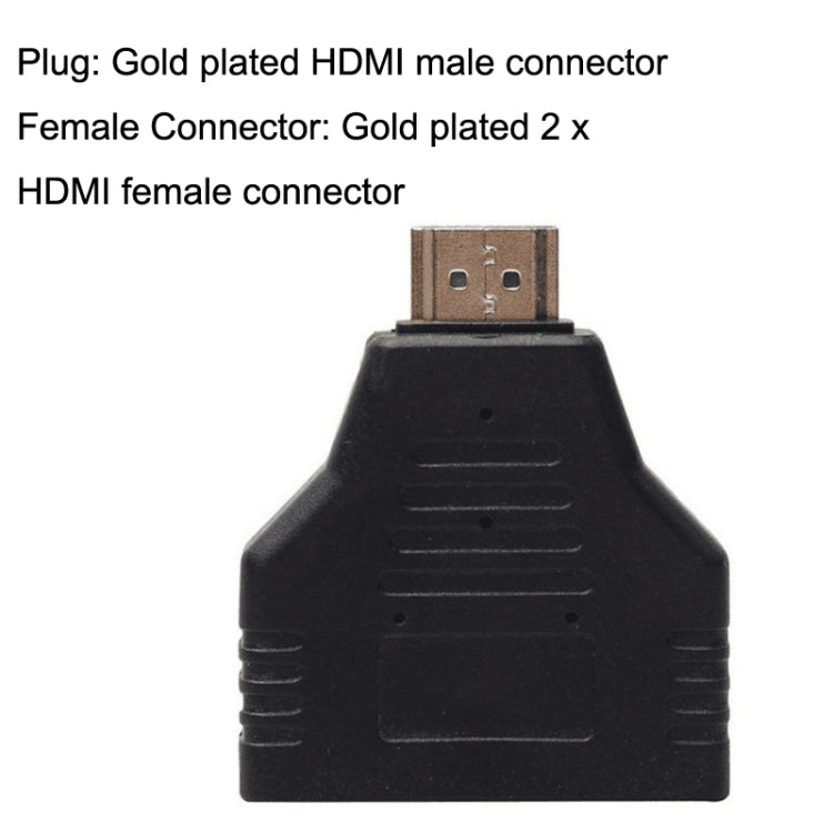 5pcs HDMI Male To 2 HDMI Female Adapter HD Computer Conversion Transformation Plug(Black) - HoMEdemic™ 