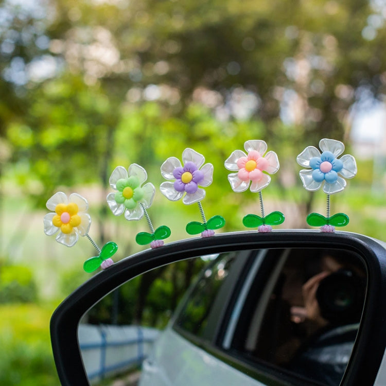 5pcs /Set Cute Cartoon Flower Car Shaking Ornament Car Dashboard Decoration, Style: Transparent - HoMEdemic™ 