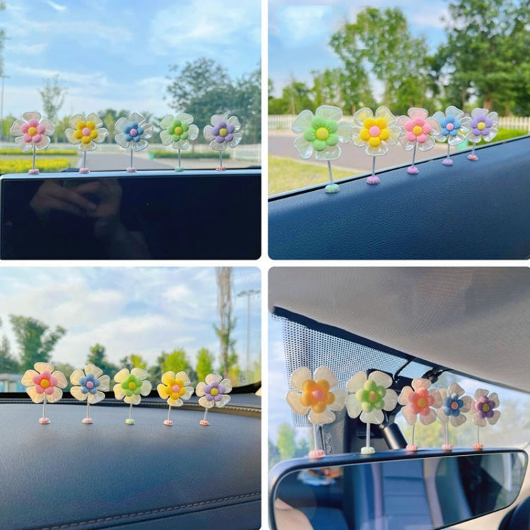 5pcs /Set Cute Cartoon Flower Car Shaking Ornament Car Dashboard Decoration, Style: Transparent - HoMEdemic™ 