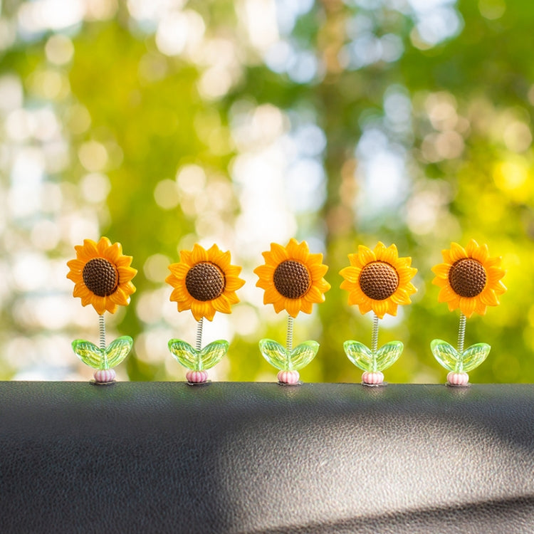 5pcs /Set Cute Sunflower Car Ornament Car Center Console Shaking Flowers Decoration, Style: A Model - HoMEdemic™ 