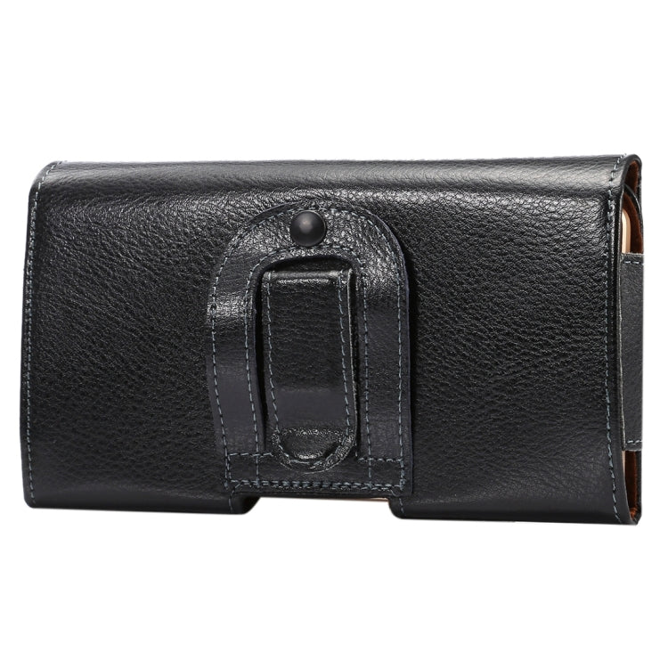 6.3 inch Litchi Texture Vertical Flip Thwartwise Genuine Leather Case / Waist Bag with Rotatable Back Splint for Galaxy Mega 6.3 / i9200 / i9208 / 9152 / 9158 / p709, etc - HoMEdemic™ 