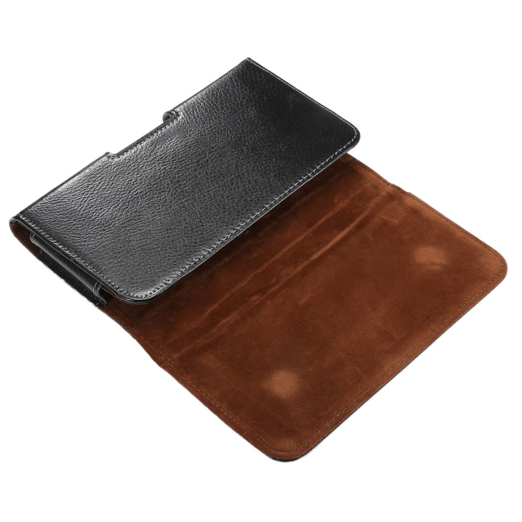 6.3 inch Litchi Texture Vertical Flip Thwartwise Genuine Leather Case / Waist Bag with Rotatable Back Splint for Galaxy Mega 6.3 / i9200 / i9208 / 9152 / 9158 / p709, etc - HoMEdemic™ 