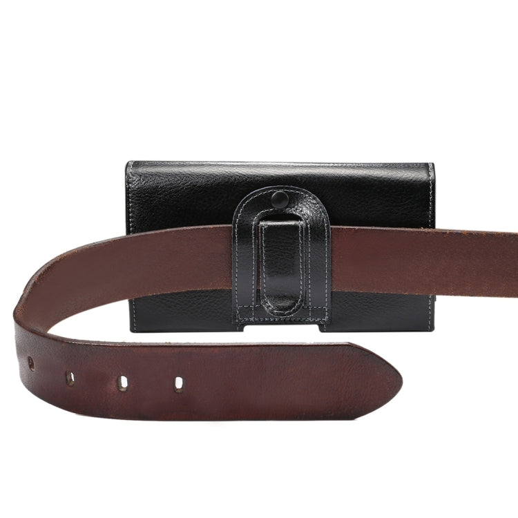 6.3 inch Litchi Texture Vertical Flip Thwartwise Genuine Leather Case / Waist Bag with Rotatable Back Splint for Galaxy Mega 6.3 / i9200 / i9208 / 9152 / 9158 / p709, etc - HoMEdemic™ 