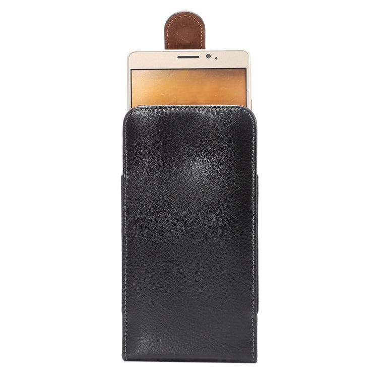 6.3 inch Litchi Texture Vertical Flip Upright Genuine Leather Case / Waist Bag with Rotatable Back Splint for Galaxy Mega 6.3 / i9200 / i9208 / 9152 / 9158 / p709, etc - HoMEdemic™ 