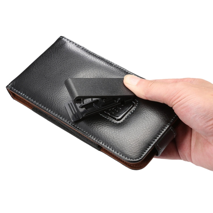 6.3 inch Litchi Texture Vertical Flip Upright Genuine Leather Case / Waist Bag with Rotatable Back Splint for Galaxy Mega 6.3 / i9200 / i9208 / 9152 / 9158 / p709, etc - HoMEdemic™ 