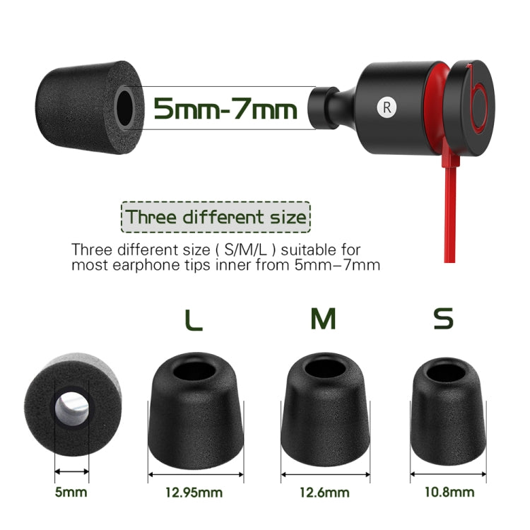 6 Pairs New Bee NB-M1 Slow Rebound Memory Foam Ear Caps with Storage Box, Suitable for 5mm-7mm Earphone Plugs(Black) - HoMEdemic™ 