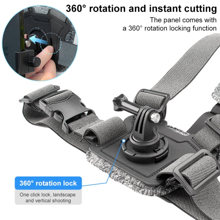 6 in 1 360 Phone Clamp Adjustable Body Mount Belt Chest Strap with Mount & Screw(Grey) - HoMEdemic™ 