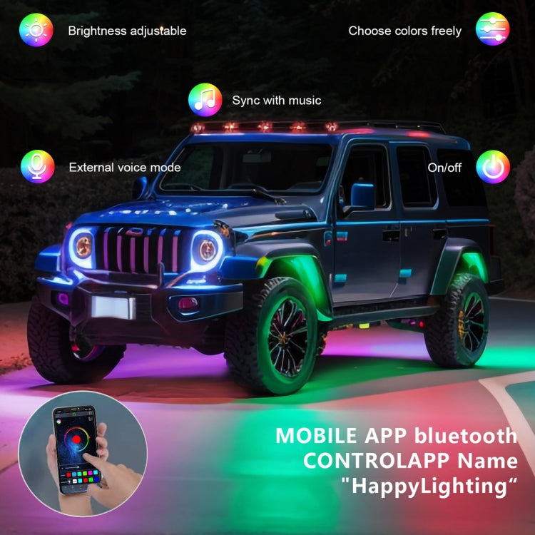 6 in 1 G6 RGB Colorful Car Chassis Light LED Music Atmosphere Light With 24-Button Remote Control - HoMEdemic™ 