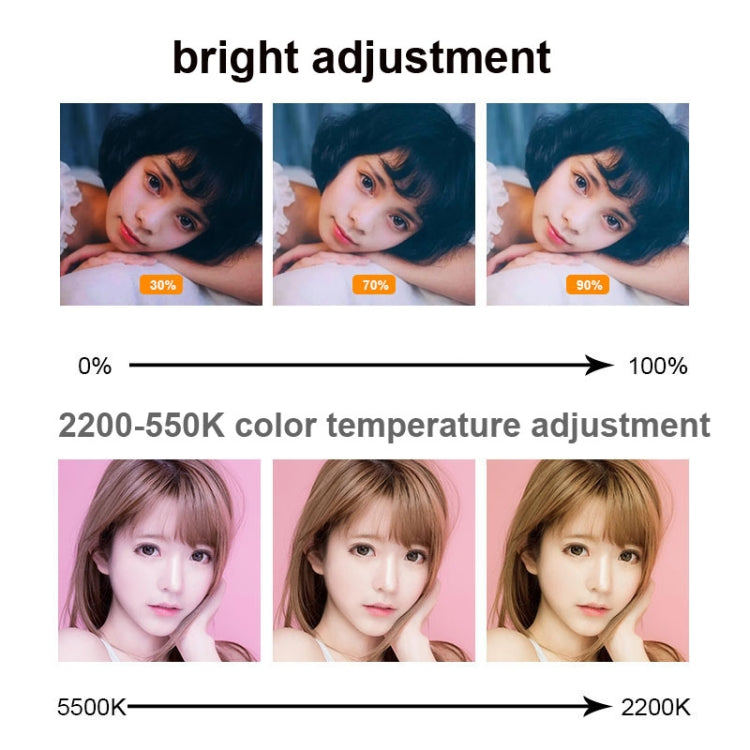 6 inch Strong Clip Fill Light With Adjustable Temperature LED Ring Light Desktop Computer Clip Light, Cable Length: 2 Meters - HoMEdemic™ 