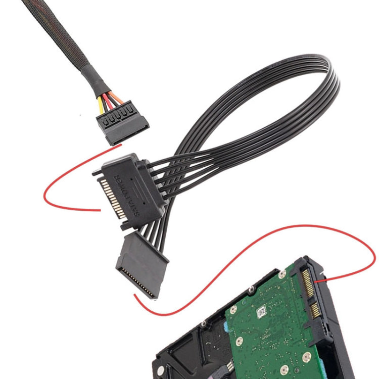 60cm Power Supply SATA 15Pin Male And Female Extension Cable Durable Hard Disk Drive Power Connection Cables - HoMEdemic™ 