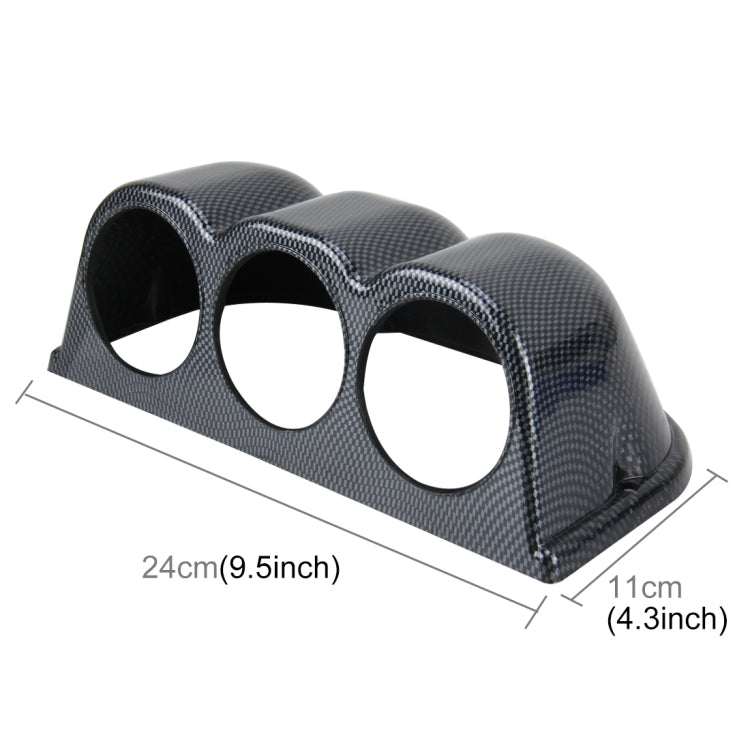 60mm Universal Horizontal Carbon lead Material 3 Triple Auto Car Dash Gauge Meter Pod Mount Holder Dashboard 3 Hole Cup Vehicle Performance Meter Instrument Accessories, Horizontal - HoMEdemic™ 