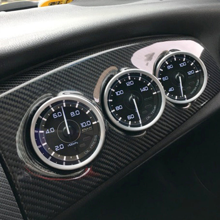 60mm Universal Horizontal Carbon lead Material 3 Triple Auto Car Dash Gauge Meter Pod Mount Holder Dashboard 3 Hole Cup Vehicle Performance Meter Instrument Accessories, Horizontal - HoMEdemic™ 