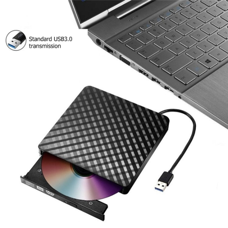 633 Rhombus Pattern USB3.0 Computer Laptop External Optical Drive Burner DVD Write(Black) - HoMEdemic™ 