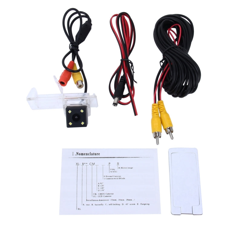 656x492 Effective Pixel NTSC 60HZ CMOS II Waterproof Car Rear View Backup Camera With 4 LED Lamps for Megane 2011 Version, For Megane 2011 Version - HoMEdemic™ 