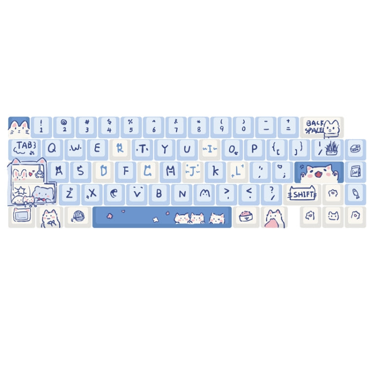 66 Keys 5-sided Heat Rise PBT Personalized Keycaps(Blue) - HoMEdemic™ 