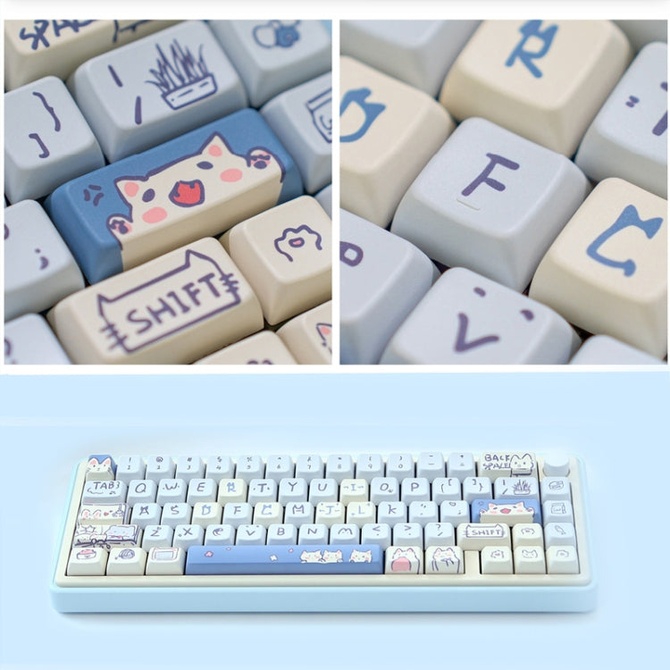66 Keys 5-sided Heat Rise PBT Personalized Keycaps(Blue) - HoMEdemic™ 