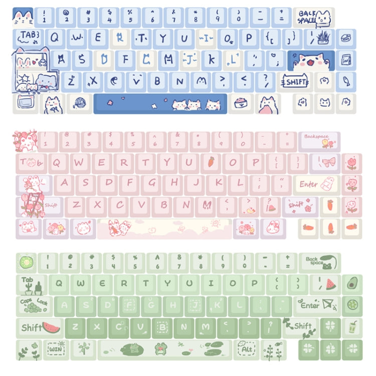 66 Keys 5-sided Heat Rise PBT Personalized Keycaps(Green) - HoMEdemic™ 
