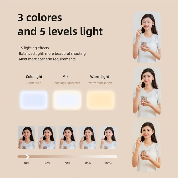 66 LEDs Selfie Fill Light Rechargeable 3 Modes Clip-on Pocket Light For Phone, Laptop, Tablet Meeting(Black) - HoMEdemic™ 