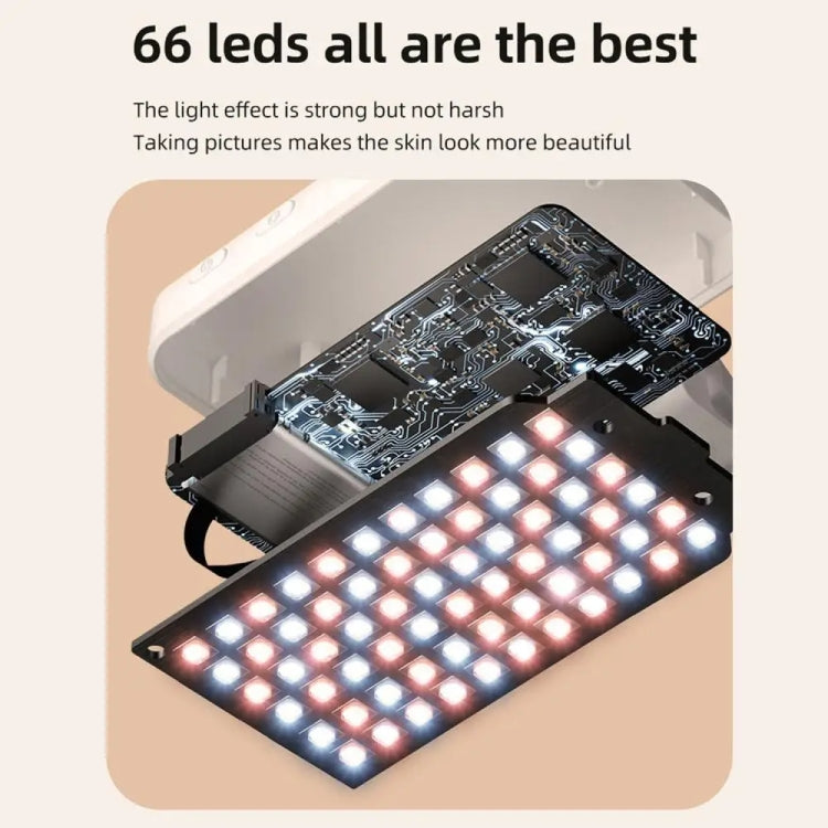66 LEDs Selfie Fill Light Rechargeable 3 Modes Clip-on Pocket Light For Phone, Laptop, Tablet Meeting(Black) - HoMEdemic™ 