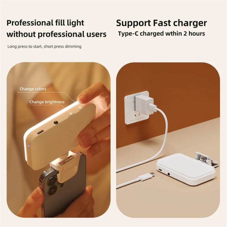 66 LEDs Selfie Fill Light Rechargeable 3 Modes Clip-on Pocket Light For Phone, Laptop, Tablet Meeting(Black) - HoMEdemic™ 