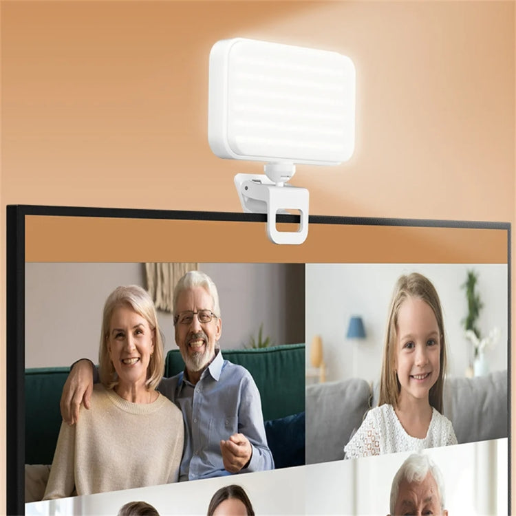 66 LEDs Selfie Fill Light Rechargeable 3 Modes Clip-on Pocket Light For Phone, Laptop, Tablet Meeting(White) - HoMEdemic™ 