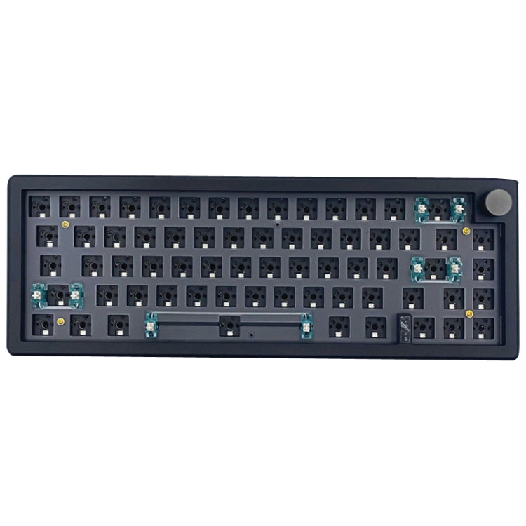 67 Keys Three-mode Customized DIY With Knob Mechanical Keyboard Kit Supports Hot Plug RGB Backlight, Color: Black - HoMEdemic™ 