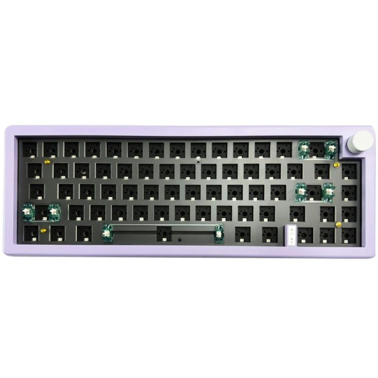 67 Keys Three-mode Customized DIY With Knob Mechanical Keyboard Kit Supports Hot Plug RGB Backlight, Color: Purple - HoMEdemic™ 
