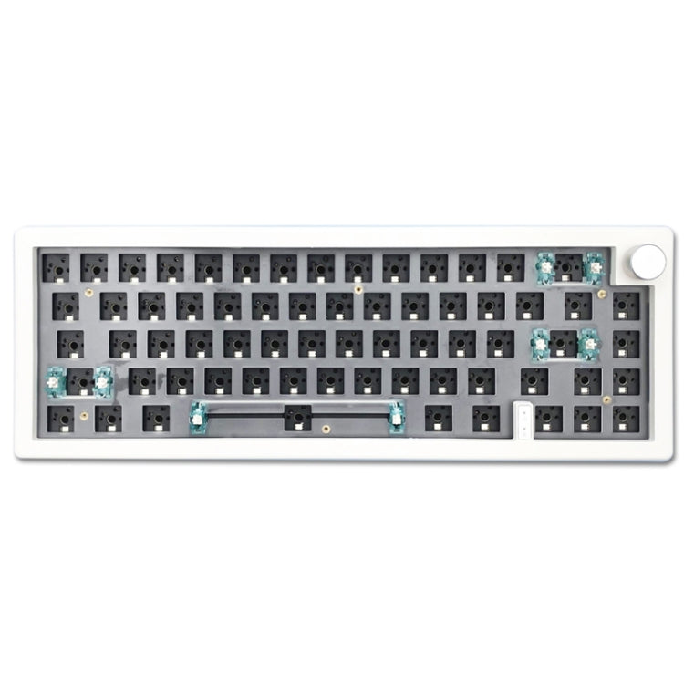 67 Keys Three-mode Customized DIY With Knob Mechanical Keyboard Kit Supports Hot Plug RGB Backlight, Color: White - HoMEdemic™ 