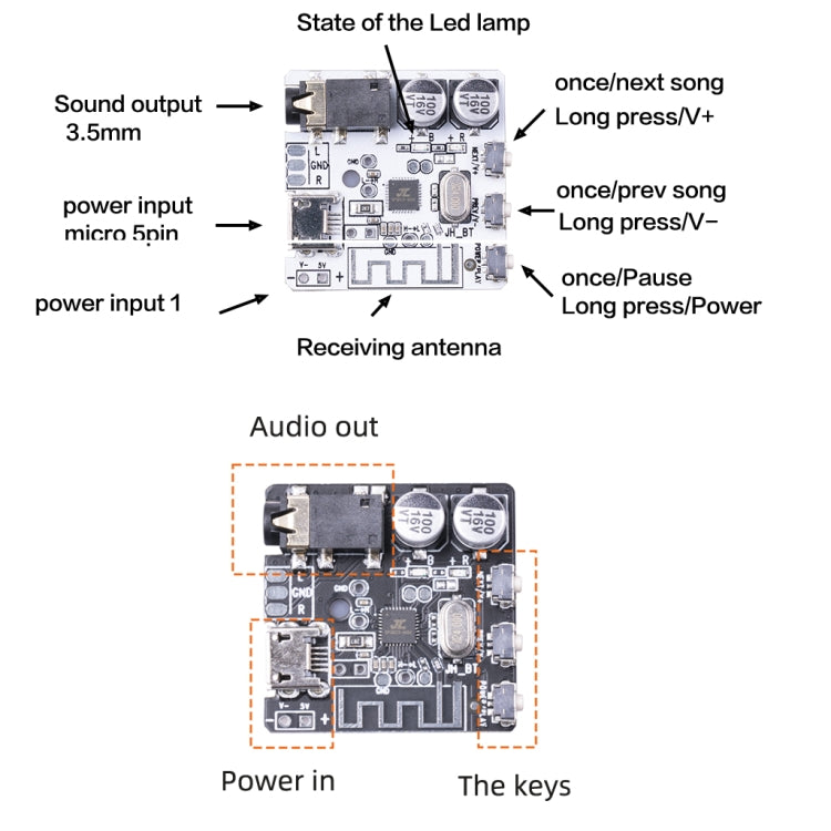 6966 DIY Bluetooth 5.0 Audio Receiver Board Module MP3 Lossless Player Wireless Stereo Music Amplifier Module - HoMEdemic™ 