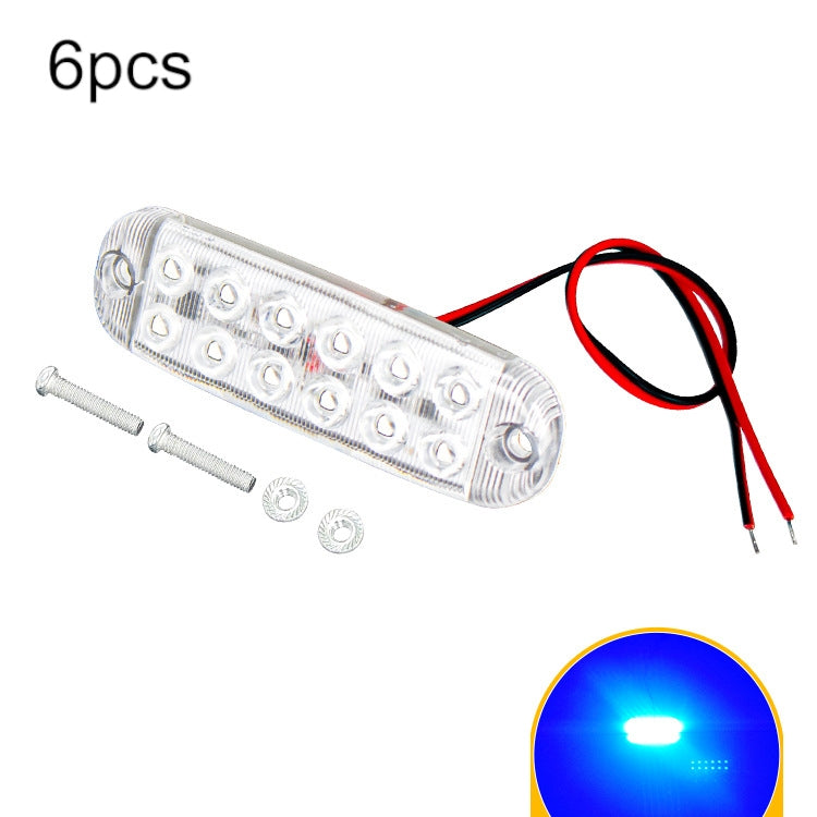 6pcs 12-Bead LED Flashing Warning Lights Motorcycle RV Signal Lights(Blue Light) - HoMEdemic™ 