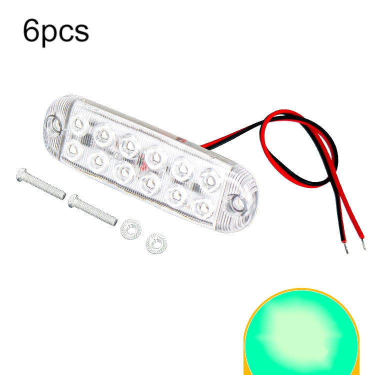 6pcs 12-Bead LED Flashing Warning Lights Motorcycle RV Signal Lights(Green Light) - HoMEdemic™ 