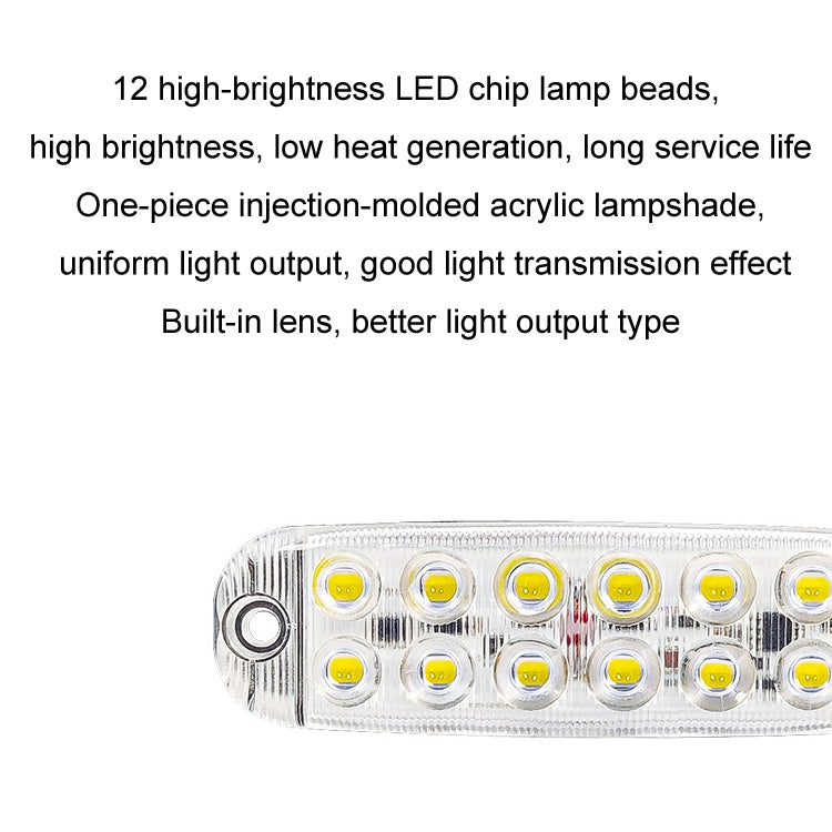 6pcs 12-Bead LED Flashing Warning Lights Motorcycle RV Signal Lights(White Light) - HoMEdemic™ 