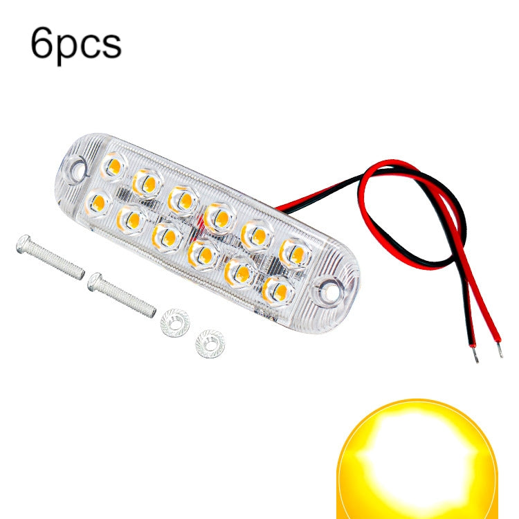 6pcs 12-Bead LED Flashing Warning Lights Motorcycle RV Signal Lights(Yellow Light) - HoMEdemic™ 