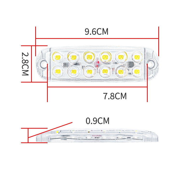 6pcs 12-Bead LED Flashing Warning Lights Motorcycle RV Signal Lights(Yellow Light) - HoMEdemic™ 