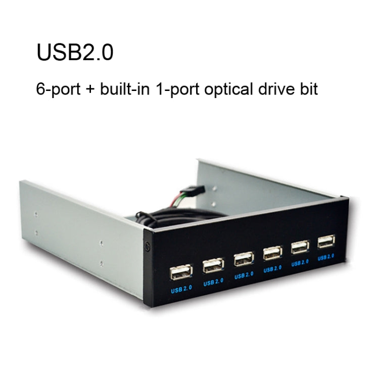 7 Port USB2.0 Optical Drive Bit Front Panel, Style: Flat Mouth - HoMEdemic™ 