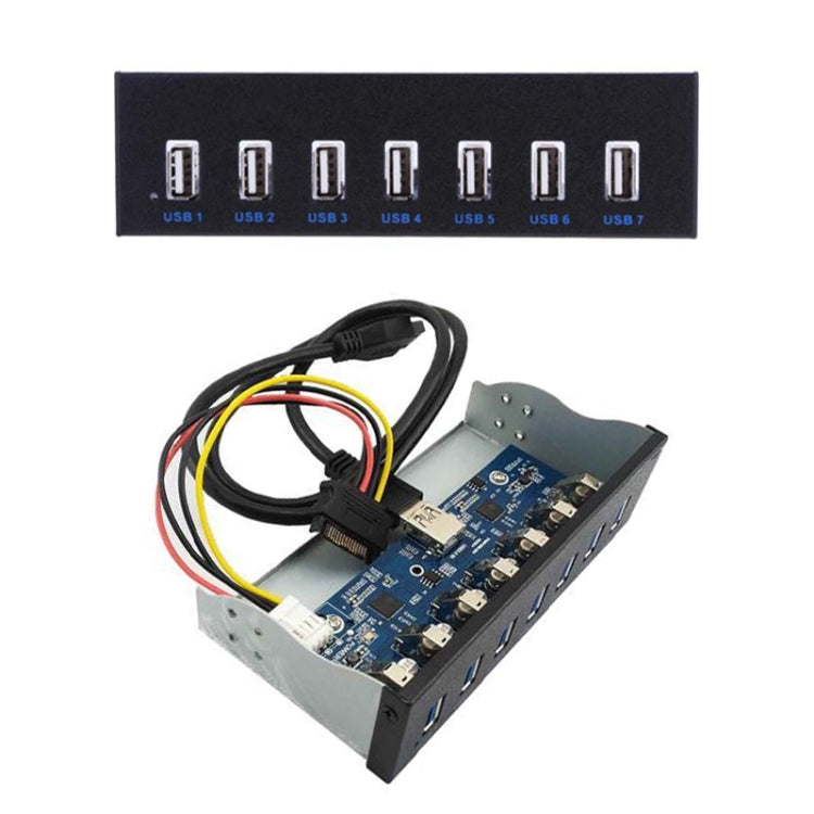 7 Port USB2.0 Optical Drive Bit Front Panel, Style: Side Plug - HoMEdemic™ 