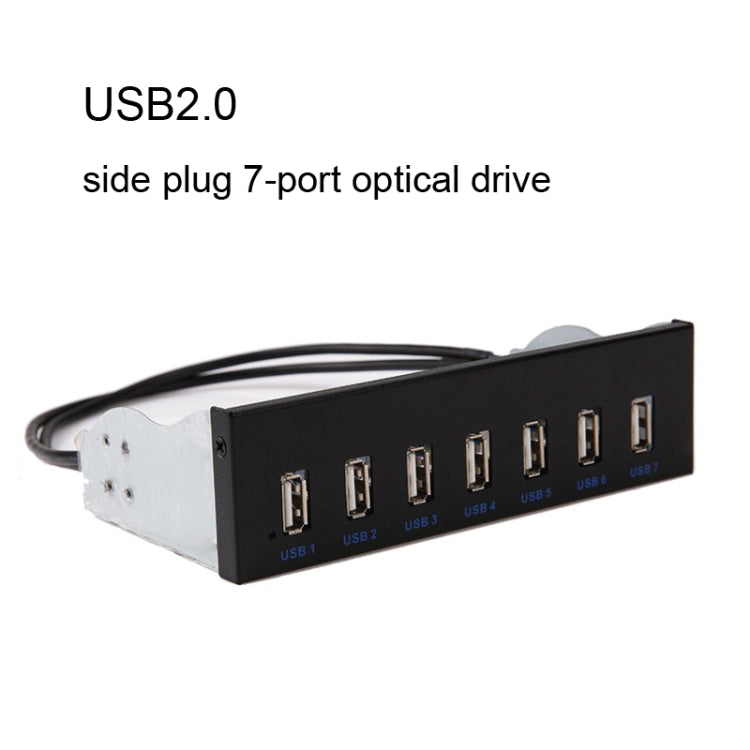 7 Port USB2.0 Optical Drive Bit Front Panel, Style: Side Plug - HoMEdemic™ 