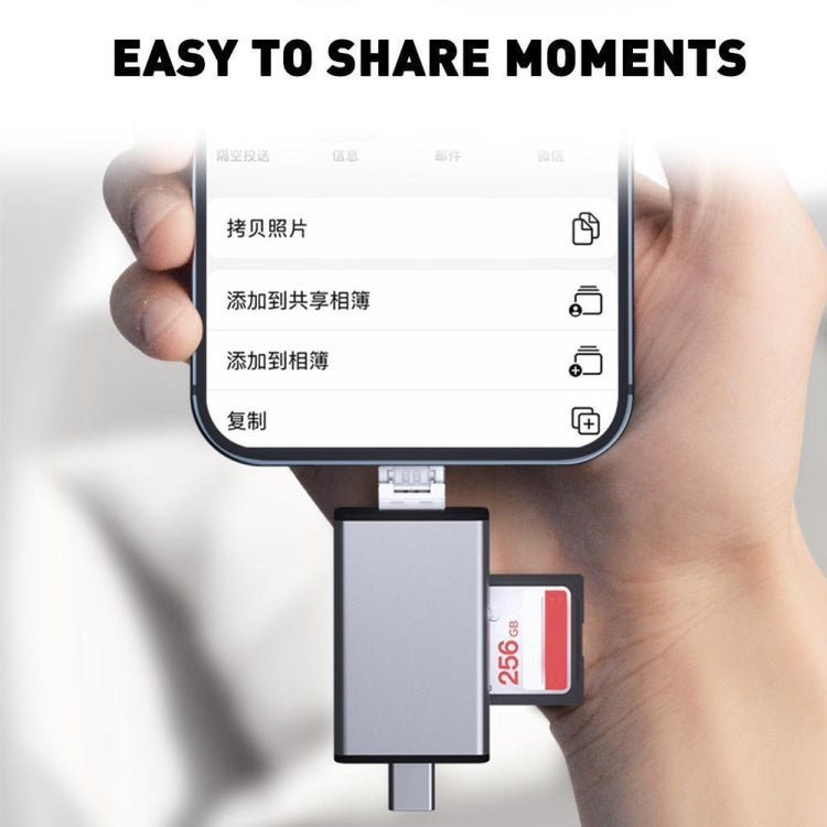 7 in 1 OTG SD Card Reader USB Type-C Adapter TF SD SIM PIN Storage Box(Silver Gray) - HoMEdemic™ 