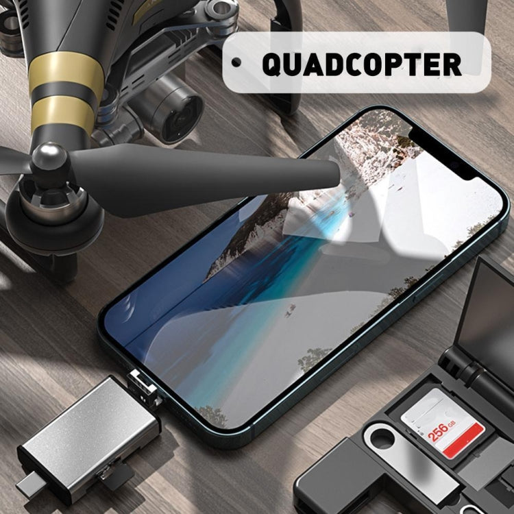 7 in 1 OTG SD Card Reader USB Type-C Adapter TF SD SIM PIN Storage Box(Silver) - HoMEdemic™ 