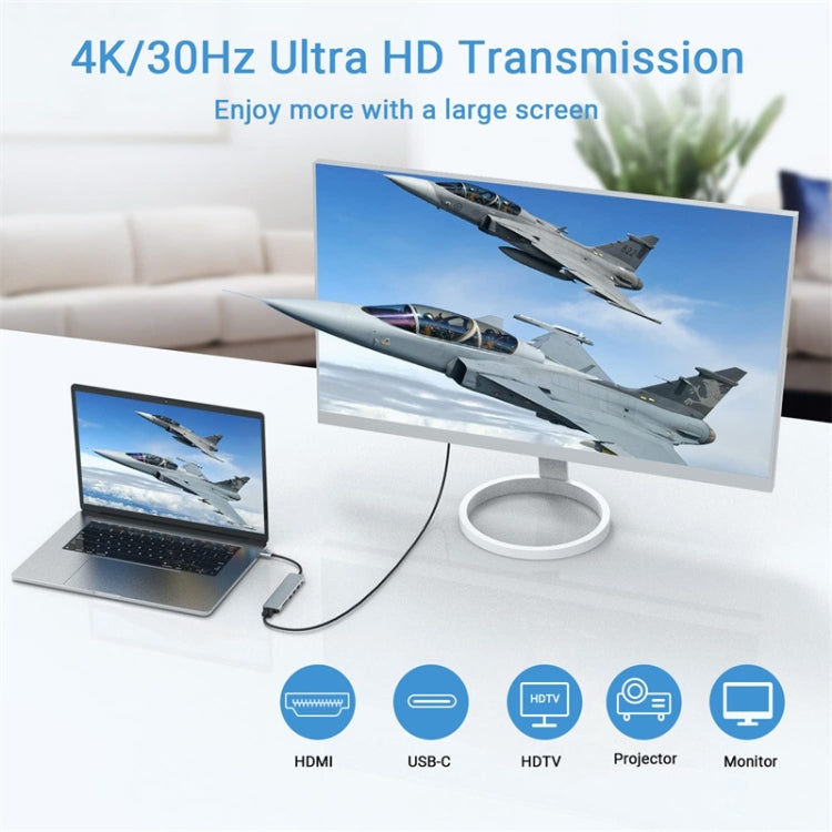 7 in 1 USB-C / Type-C to USB Docking Station HUB Adapter, 7 in 1 - HoMEdemic™ 