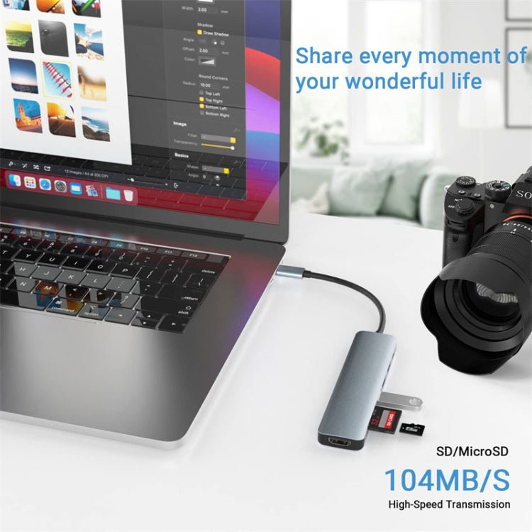 7 in 1 USB-C / Type-C to USB Docking Station HUB Adapter, 7 in 1 - HoMEdemic™ 