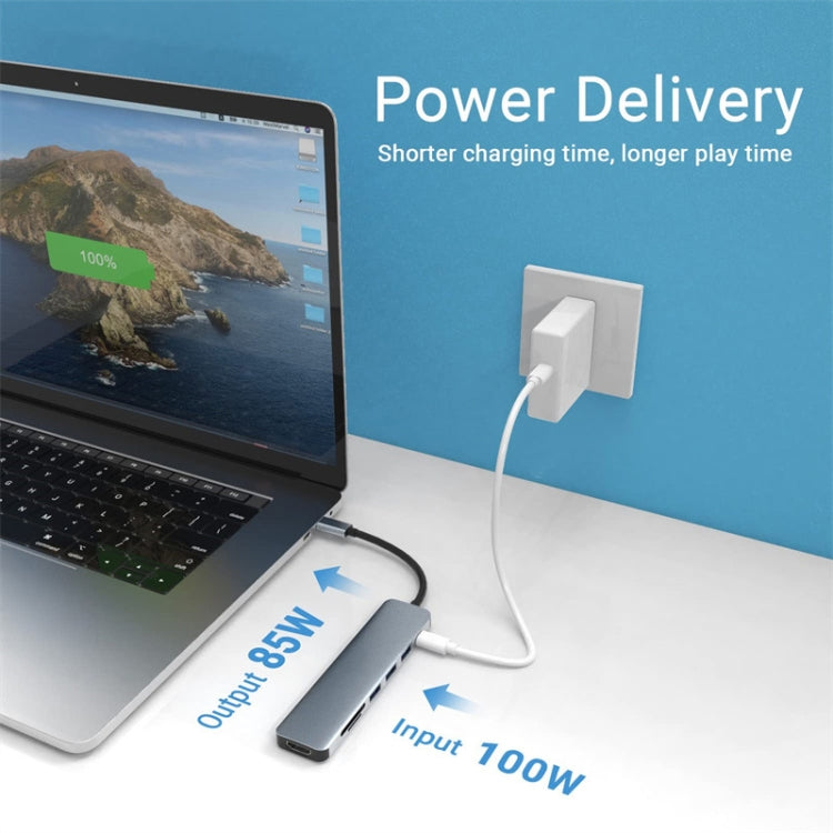 7 in 1 USB-C / Type-C to USB Docking Station HUB Adapter, 7 in 1 - HoMEdemic™ 