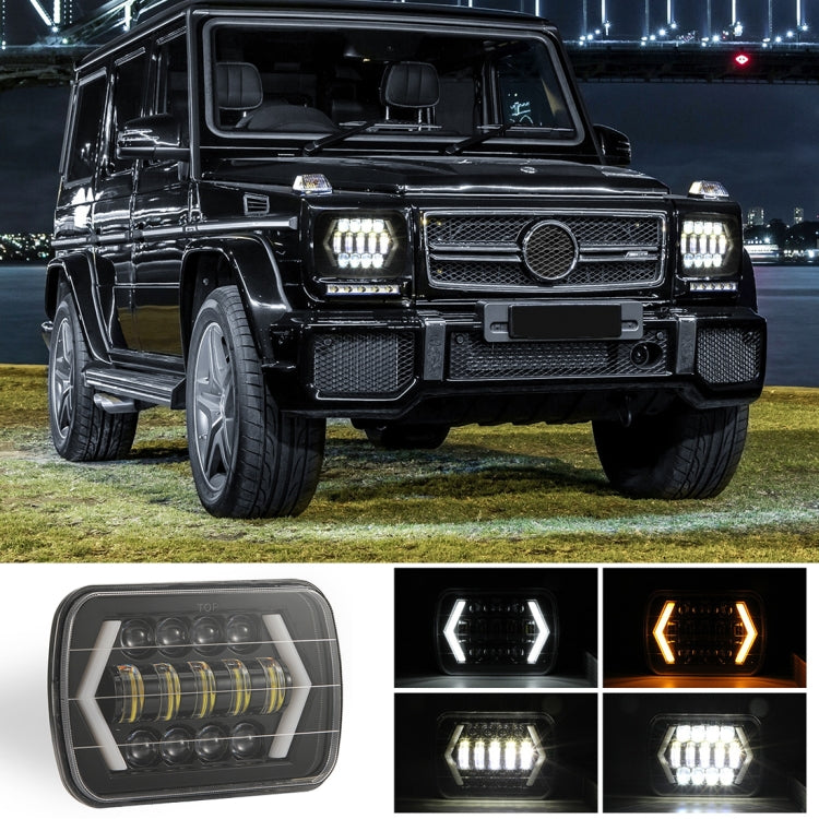 7 inch H4 DC 9V-30V 3000LM 6000K 30W IP67 8LED Lamp Beads Car Square Shape LED Headlight Lamps for Jeep Wrangler, Square Shape - HoMEdemic™ 