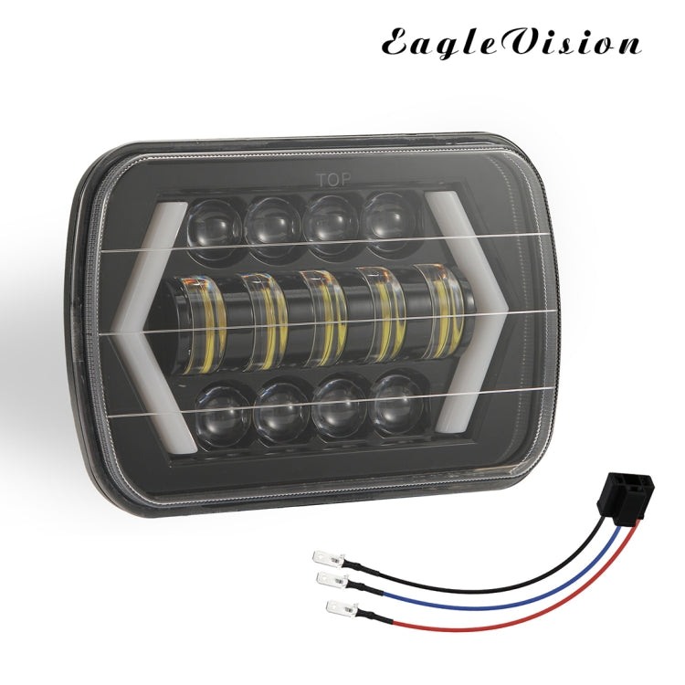 7 inch H4 DC 9V-30V 3000LM 6000K 30W IP67 8LED Lamp Beads Car Square Shape LED Headlight Lamps for Jeep Wrangler, Square Shape - HoMEdemic™ 