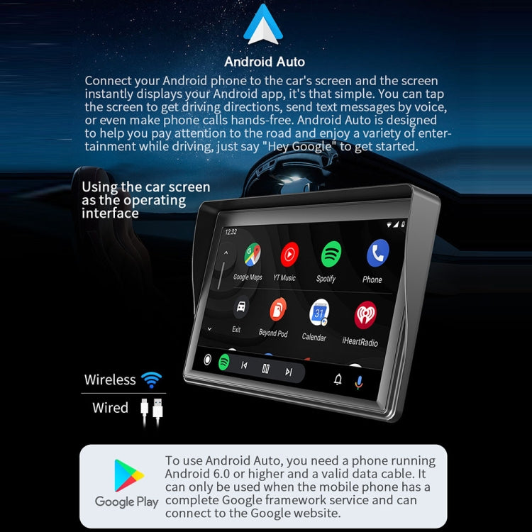 7 inch Wireless CarPlay Radio Multimedia Player 1080P IPS Touch Screen MP5 Radios Bluetooth Monitor, B600W - HoMEdemic™ 